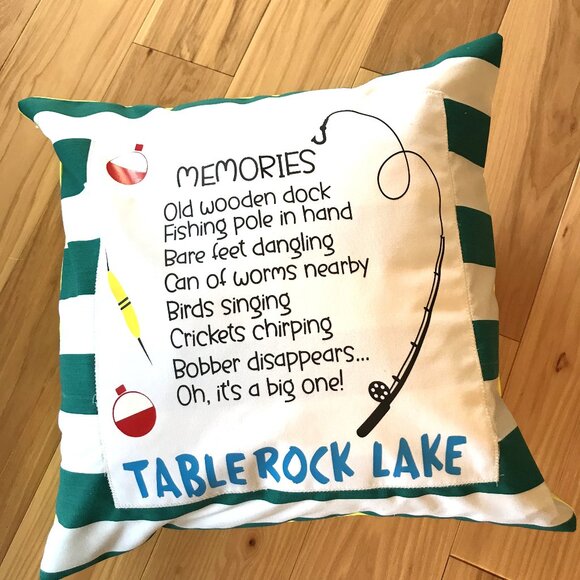 Table Rock Lake Pillow Cover, 18x18: Summer House Cabin Decor, Boating Fishing - Picture 4 of 6